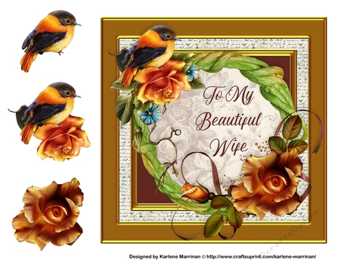 Beautiful Gold Wife Card Topper