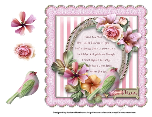 To Mum Floral Card Topper
