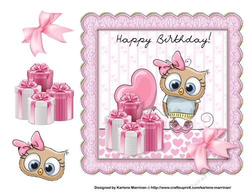 Pretty in Pink Owl Card Topper
