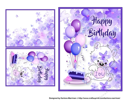 Hidden Bear Happy Birthday Card Topper & Gift Card