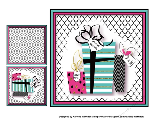 Happy Birthday Presents Card Topper & Gift Card 2