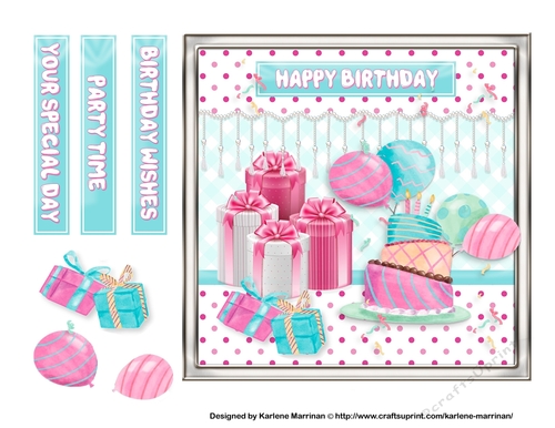 Happy Birthday Presents Card Topper 
