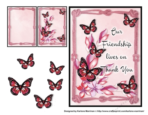 Butterfly Friendship Card Topper & Gift Tag