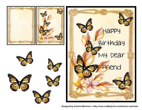 ButterflyDear Friend Special Card Topper & Gift Tag