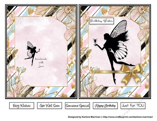 Silhouette Fairy Card - Birthday Wishes