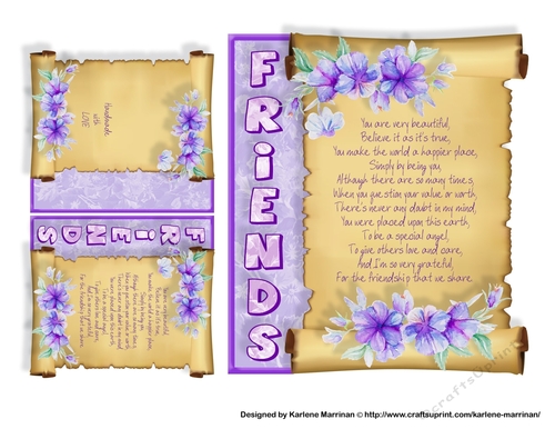 Friends Scroll Card Topper & Gift Card