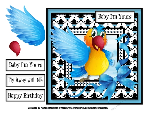  Poser Parrot Card Topper