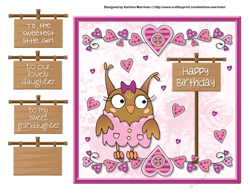 Sweet Heart Owl Card Topper