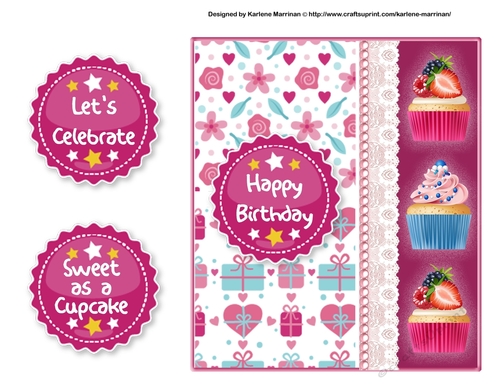 Lets celebrate Cupcake Card Topper - Birthday