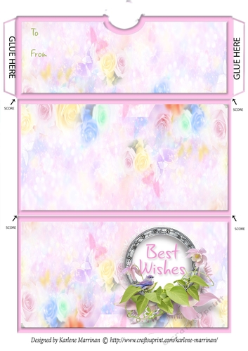 Pretty Pastel Best Wishes Money/Voucher Wallet/Pocket/Envelope