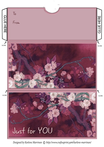 Burgundy Blooms Money/Voucher Wallet/Pocket/Envelope