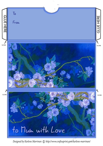 Blue Blooms Money/Voucher Wallet/Pocket/Envelope