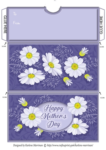 Daisy Purple Mothers Day Money/Voucher Wallet/Pocket/Envelope