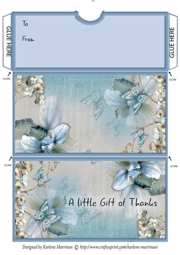 Vintage Blue Money/Voucher Wallet/Pocket/Envelope