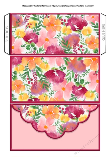 Flowers Galore Voucher/Money Wallet/Pocket Envelope Red