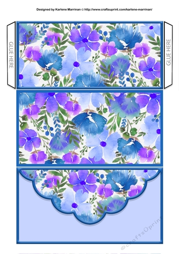 Flowers Galore Voucher/Money Wallet/Pocket Envelope - Blue