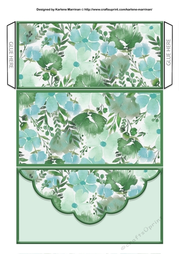 Flowers Galore Voucher/Money Wallet/Pocket Envelope - Green