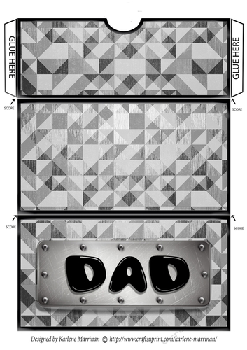 Male Metal Voucher/Money Wallet/Pocket Envelope - Dad