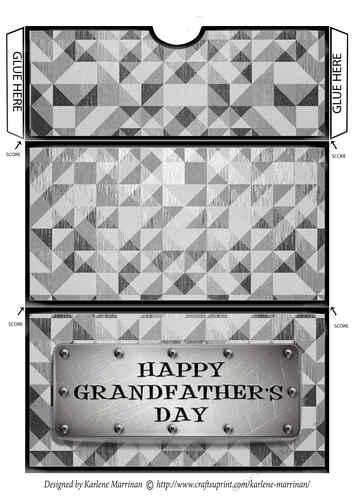 Male Metal Voucher/Money Wallet/Pocket Envelope - Grandfathers Day