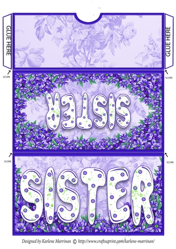 Special Sister Voucher/Money Wallet/Pocket Envelope - Purple
