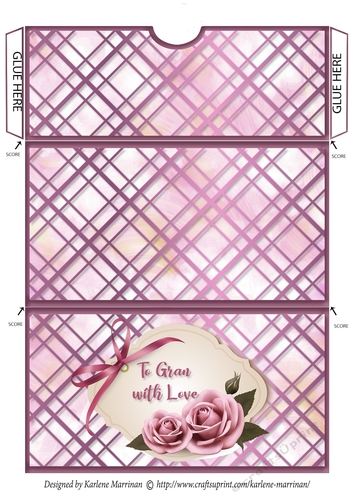 Pretty Floral Voucher/Money Wallet/Pocket Envelope - Gran