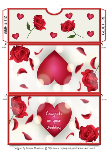 Love Heart Voucher/Money Wallet/Pocket Envelope - Congrats on your Wedding