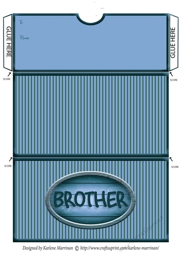 Brother Striped Voucher/Money Wallet/Pocket Envelope - Blue
