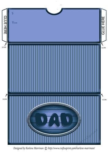 Dad Striped Voucher/Money Wallet/Pocket Envelope - Blue