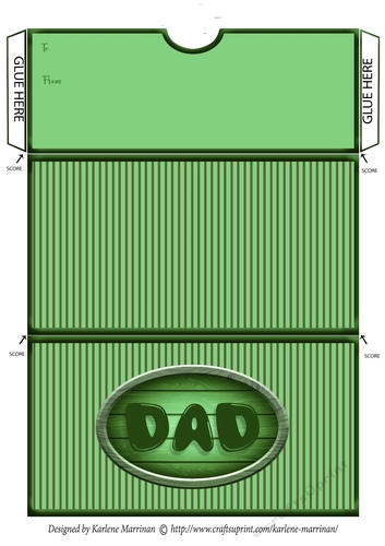Dad Striped Voucher/Money Wallet/Pocket Envelope - Green