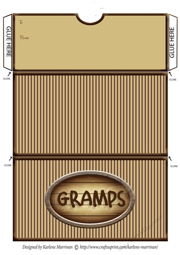 Gramps Striped Voucher/Money Wallet/Pocket Envelope - Brown