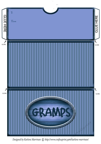 Gramps Striped Voucher/Money Wallet/Pocket Envelope - Blue