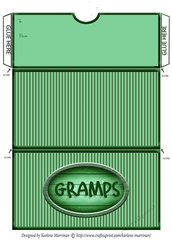 Gramps Striped Voucher/Money Wallet/Pocket Envelope - Green
