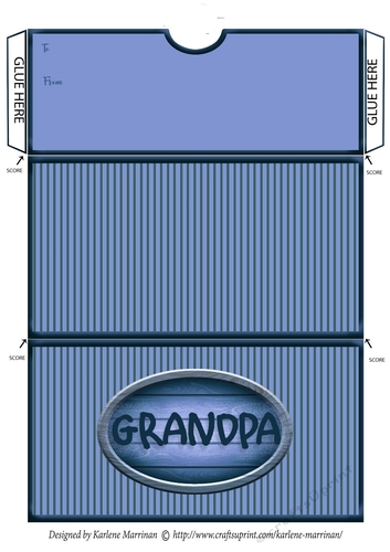Grandpa Striped Voucher/Money Wallet/Pocket Envelope - Blue