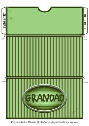 Grandad Striped Voucher/Money Wallet/Pocket Envelope - Green