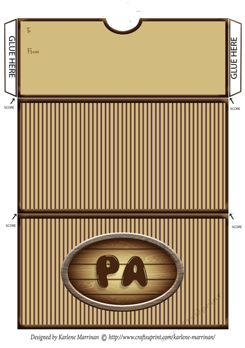 Pa Striped Voucher/Money Wallet/Pocket Envelope - Brown