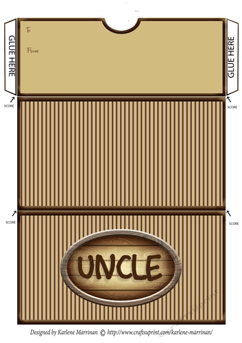 Uncle Striped Voucher/Money Wallet/Pocket Envelope - Brown