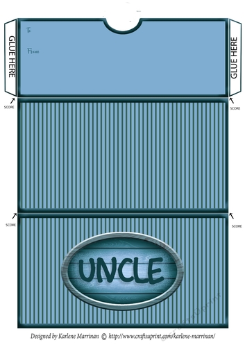 Uncle Striped Voucher/Money Wallet/Pocket Envelope - Blue