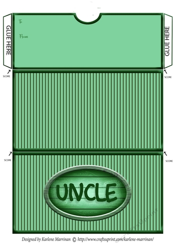 Uncle Striped Voucher/Money Wallet/Pocket Envelope - Green
