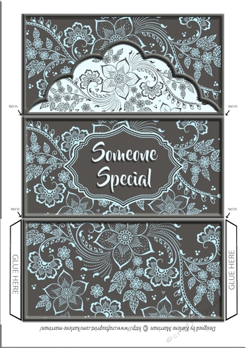 Elegant Print Voucher/Money Wallet/Pocket Envelope - Blue - Someone Special