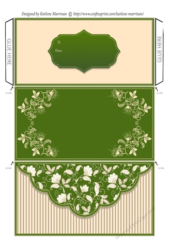 Blank Floral Voucher/Money Wallet/Pocket Envelope