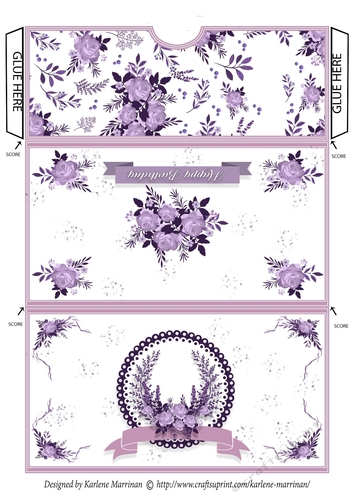 Birthday Ribbon Voucher/Money Wallet/Pocket Envelope - Purple