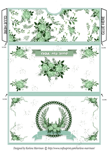Just for You Ribbon Voucher/Money Wallet/Pocket Envelope - Green