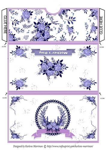Mothers Day Ribbon Voucher/Money Wallet/Pocket Envelope - Purple