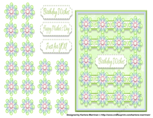 Lots of Flowers Card Topper - Green