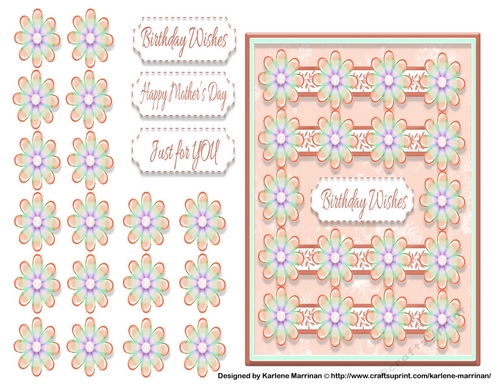 Lots of Flowers Card Topper - Apricot