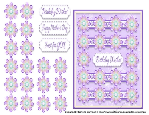 Lots of Flowers Card Topper - Mauve