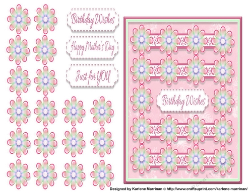 Lots of Flowers Card Topper - Pink