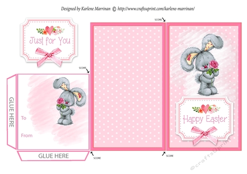 Pink Bunny Voucher/Money Wallet/Pocket