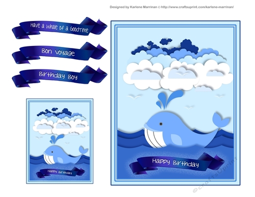 Blue Whale Card Topper & Gift Card
