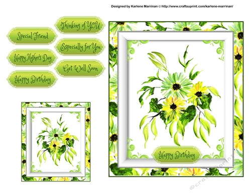 Spring in Green Card Topper & Gift Card